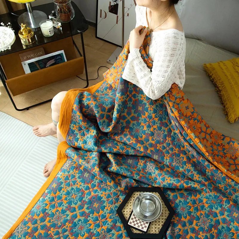 Decorative Bohemian Style Bed Blanket for Cozy Comfort