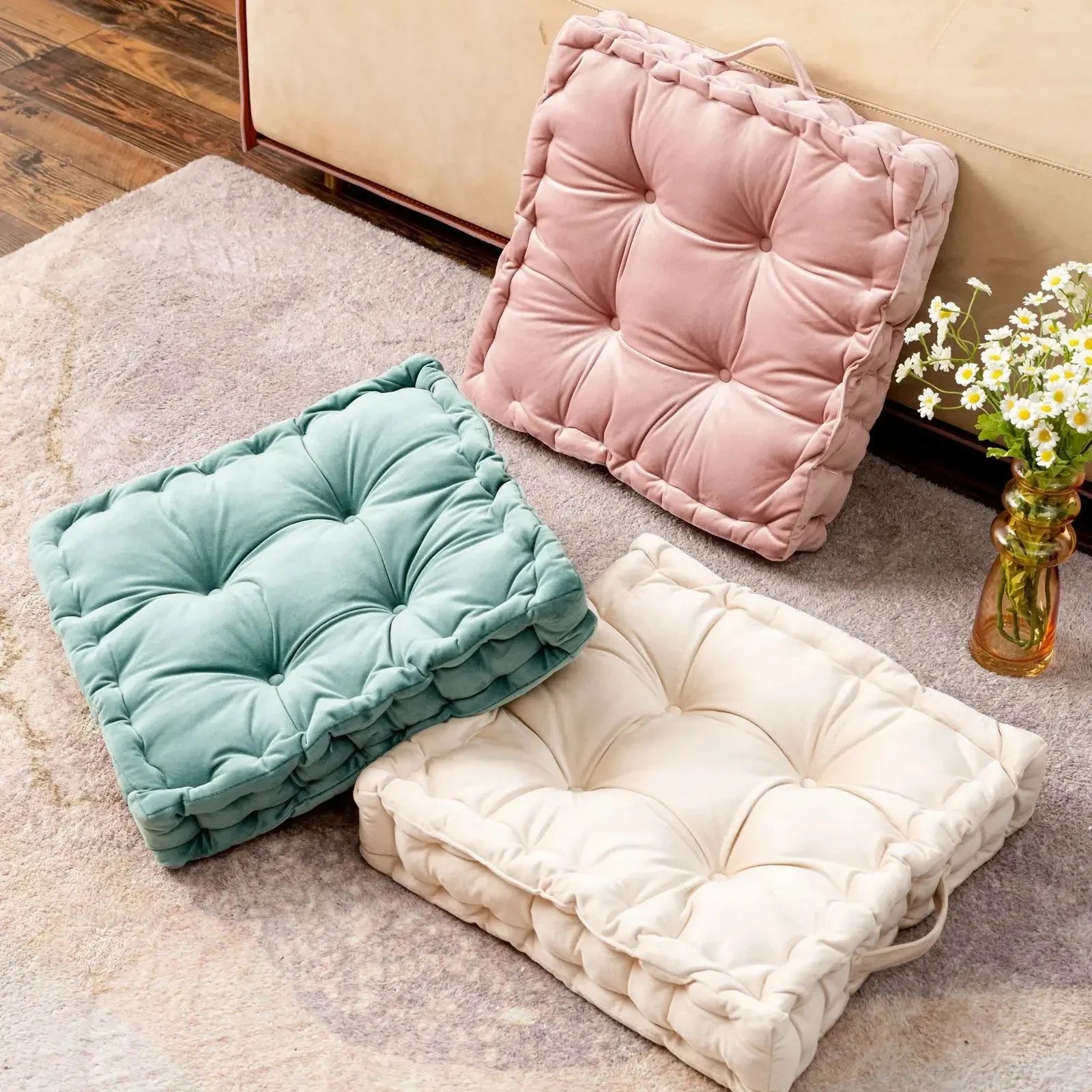 Deep Velvet Thickened Seat Cushion for Comfort and Style