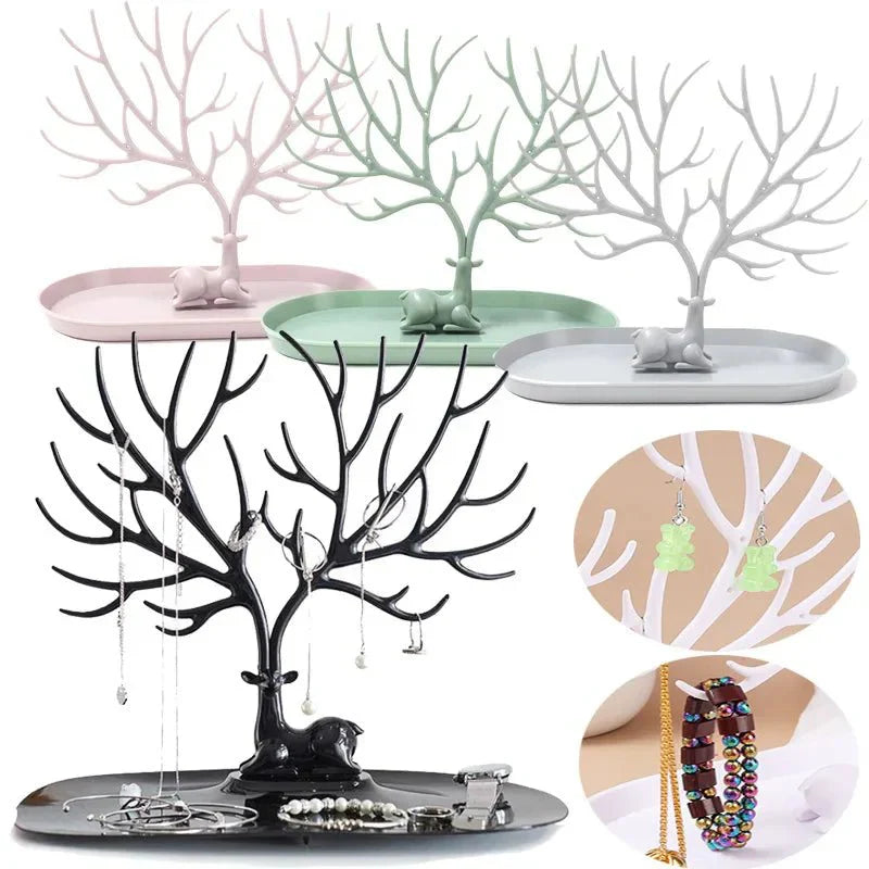 Deer Shaped Jewellery Display Stand in Chic Plastic Design