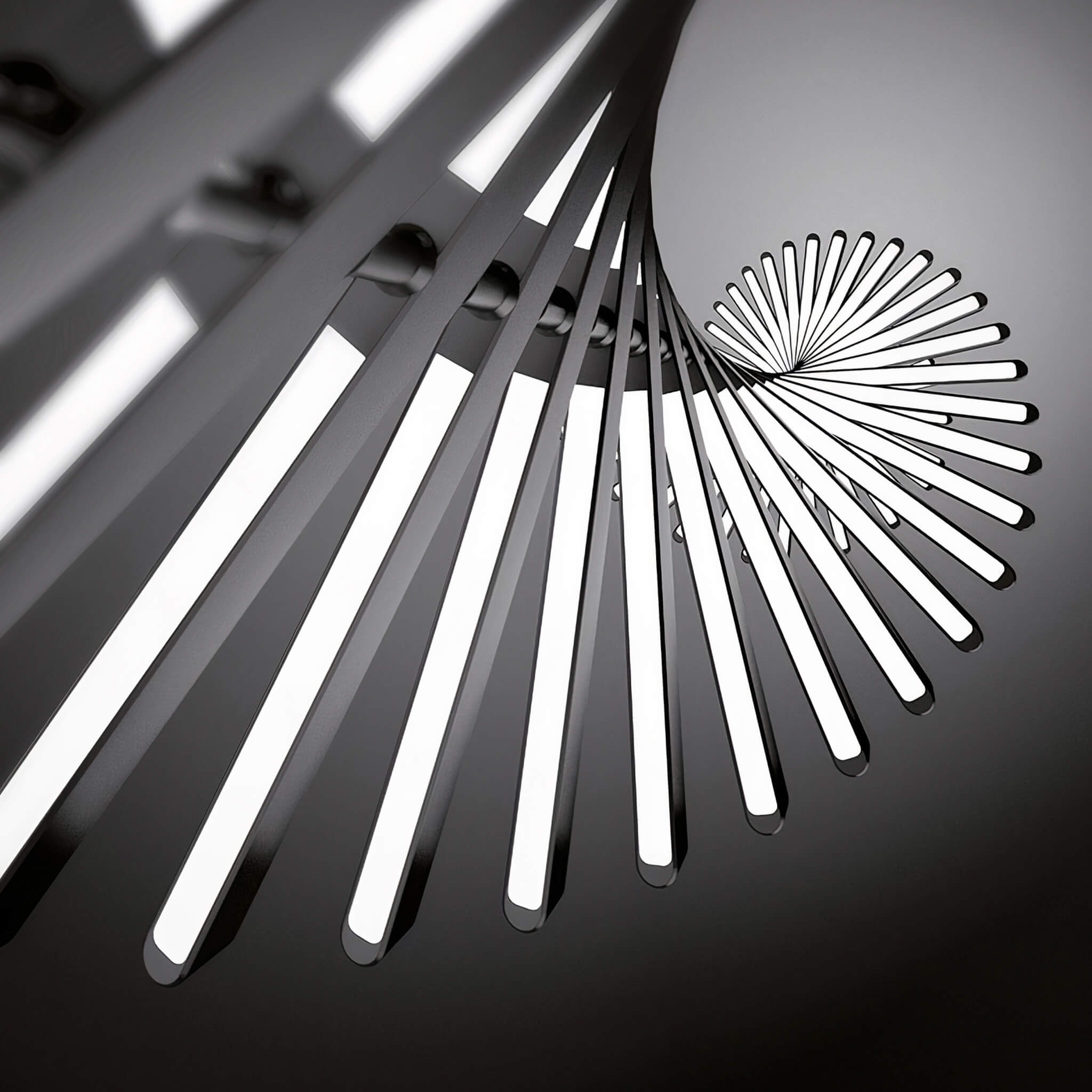 DNA Chandelier – Industrial Black LED Ceiling Light with Adjustable Design
