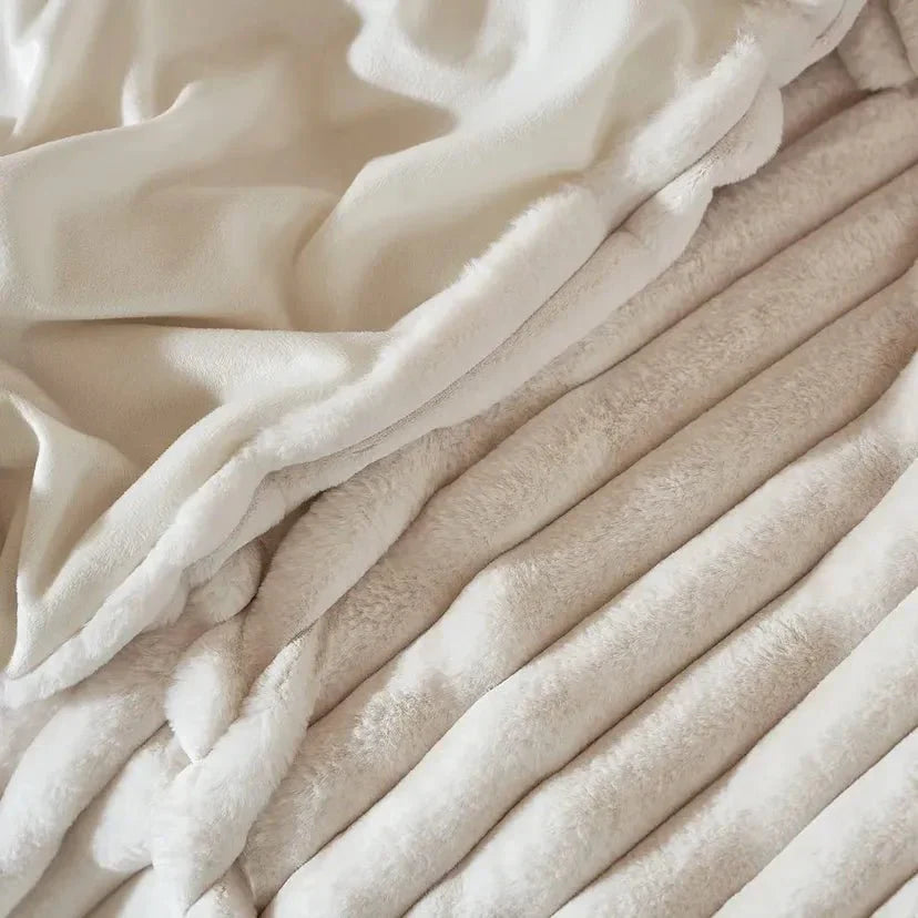 Double Layer Faux Fur Warm Winter Plush Blanket for Cozy Nights