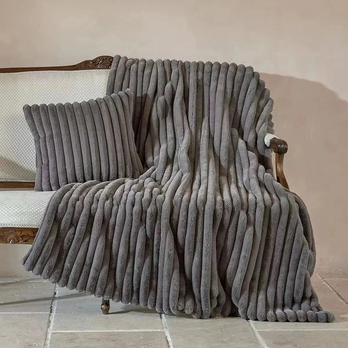 Double Layer Faux Fur Warm Winter Plush Blanket for Cozy Nights