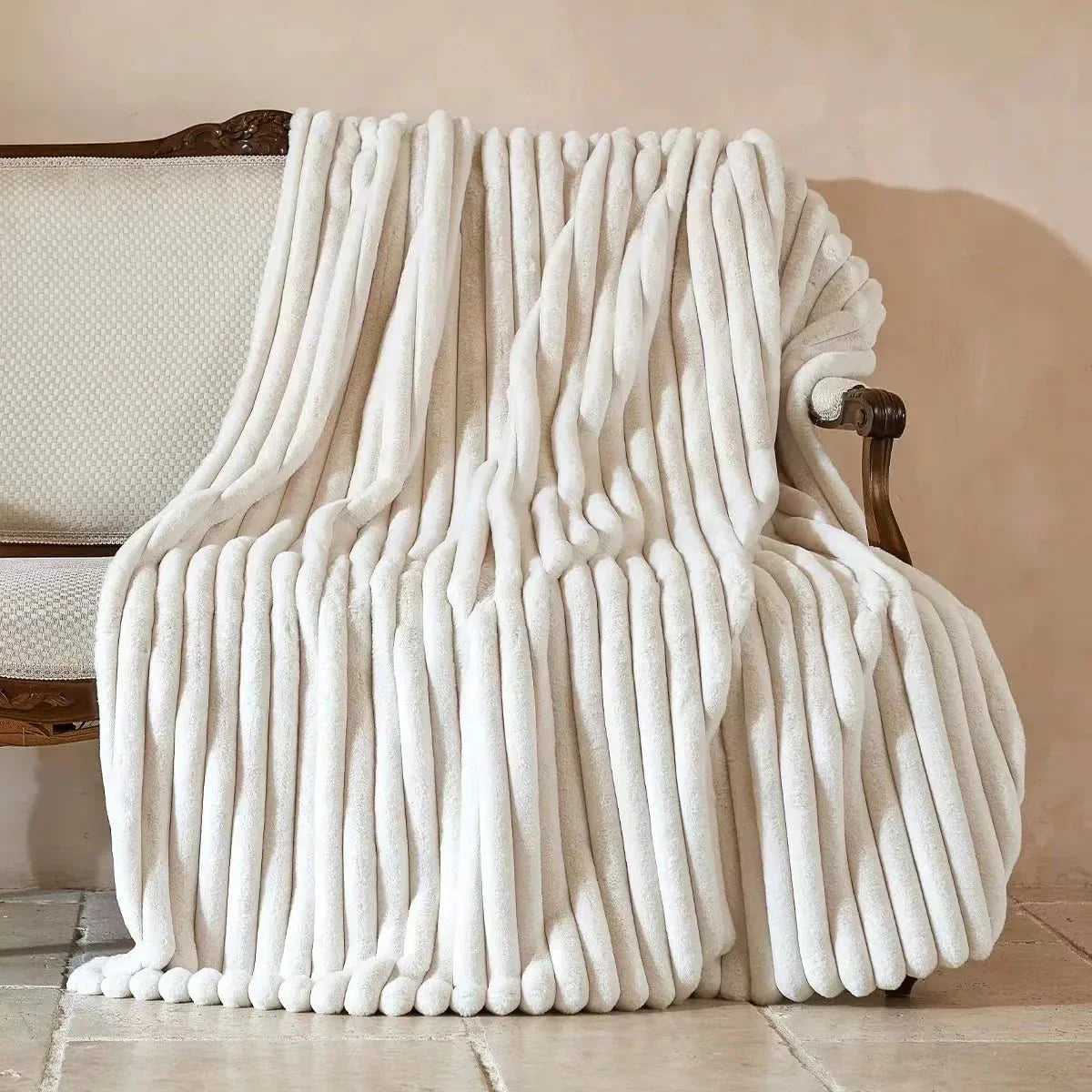 Double Layer Faux Fur Warm Winter Plush Blanket for Cozy Nights