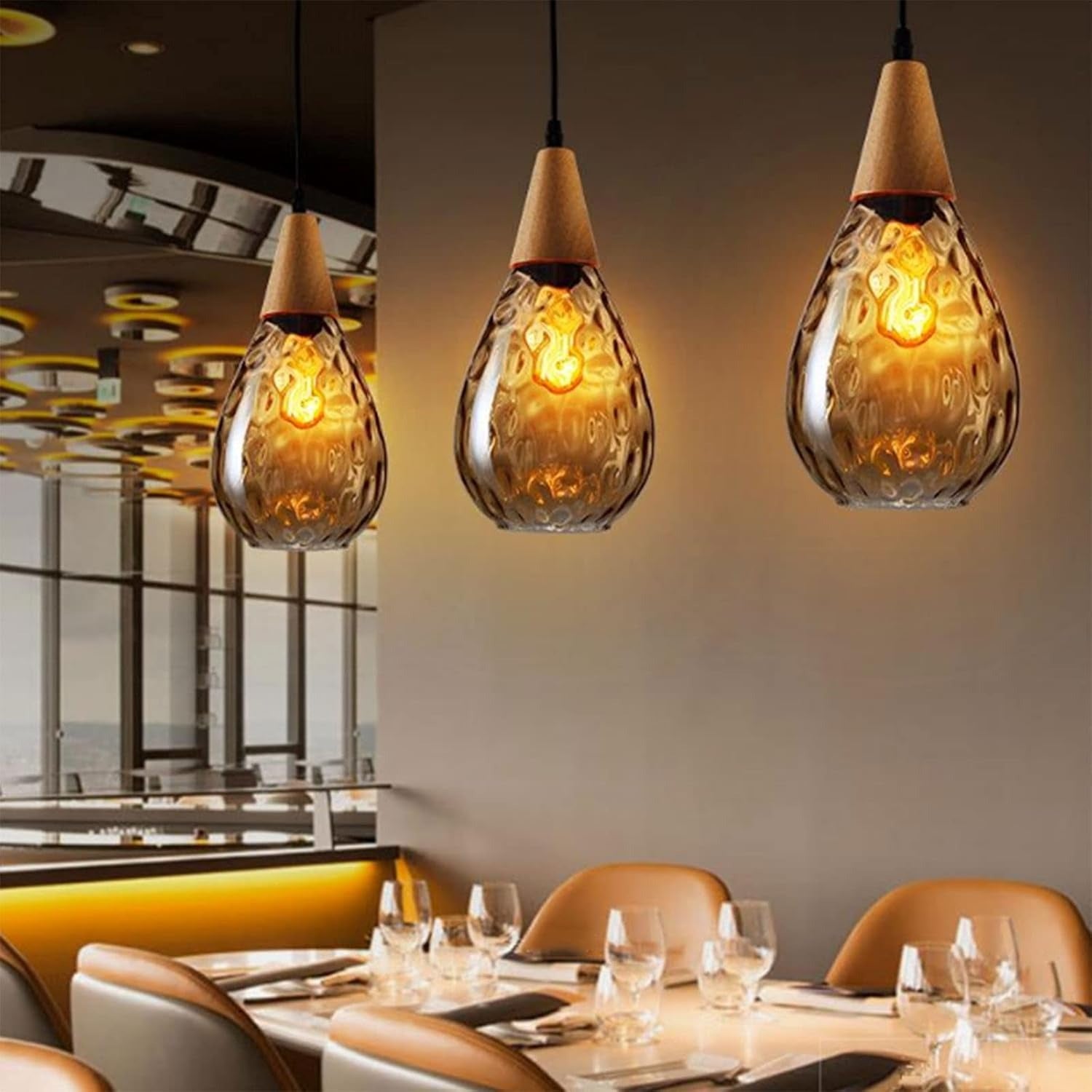 Vintage Teardrop Glass Ceiling Light for Stylish Kitchens