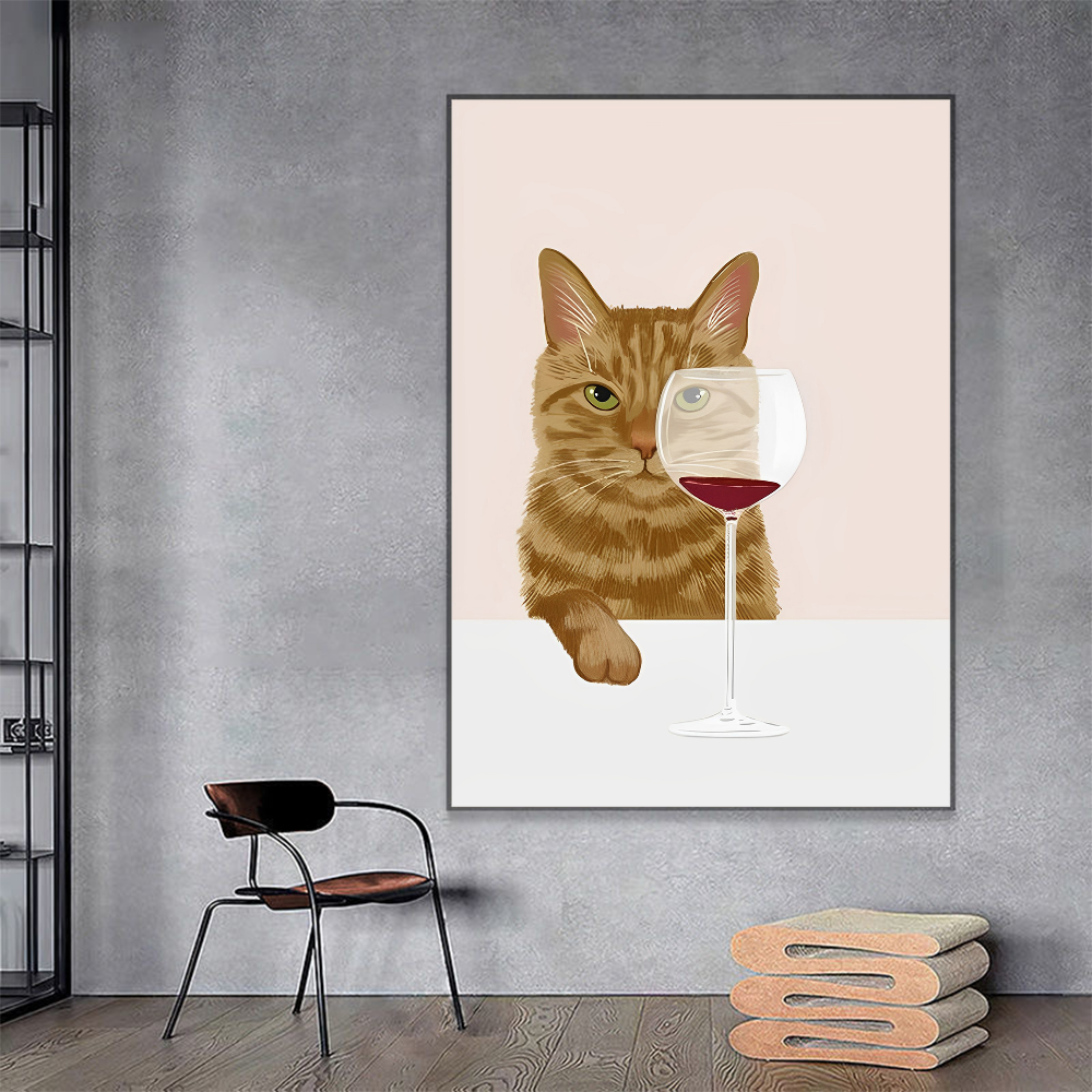 Vintage Cats Anime Poster - Black and White Kawaii Decor