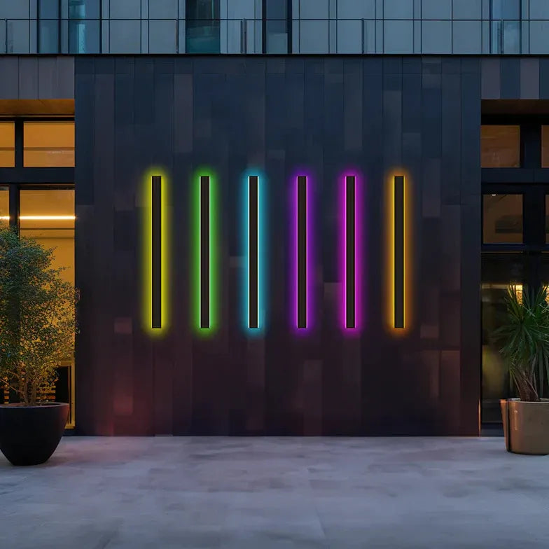 Linear Black Minimalist Led Outdoor Wall Light Dimmable IP65