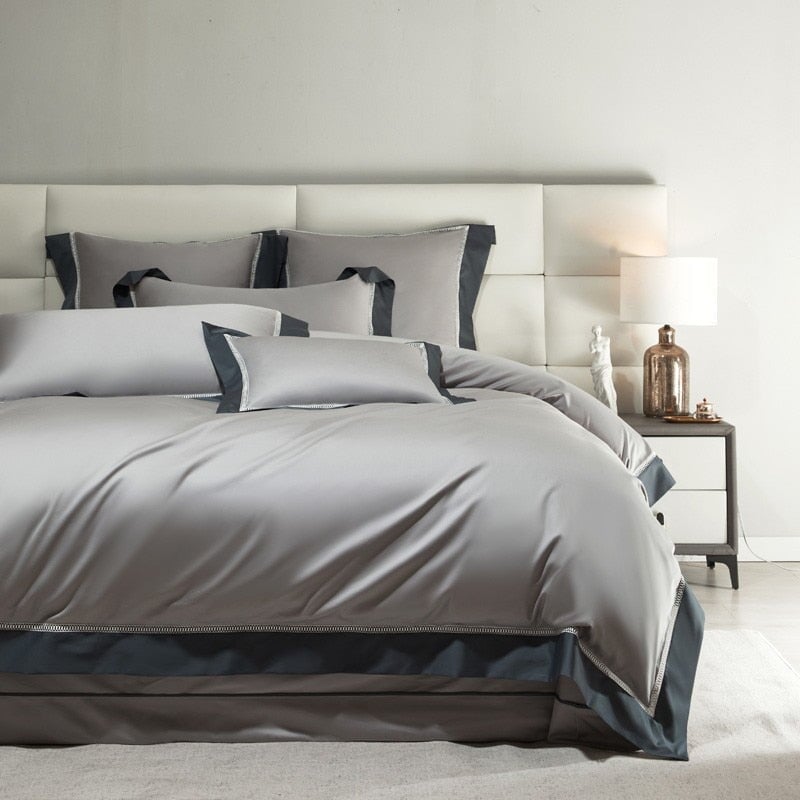 Essence Duvet Cover Set – 1000 TC Egyptian Cotton with Elegant Border Detailing