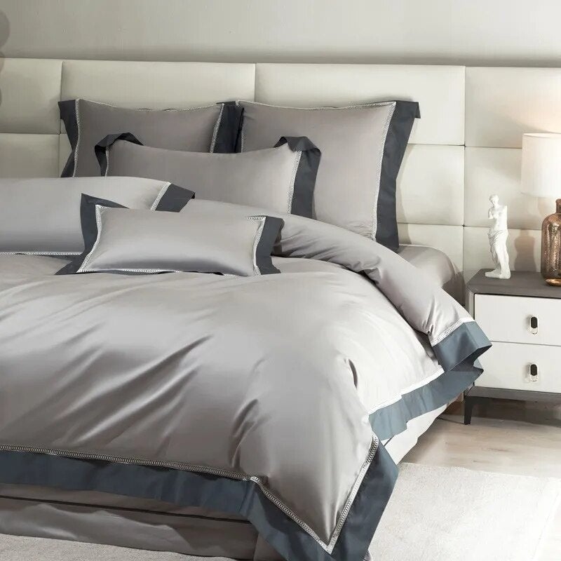 Essence Duvet Cover Set – 1000 TC Egyptian Cotton with Elegant Border Detailing