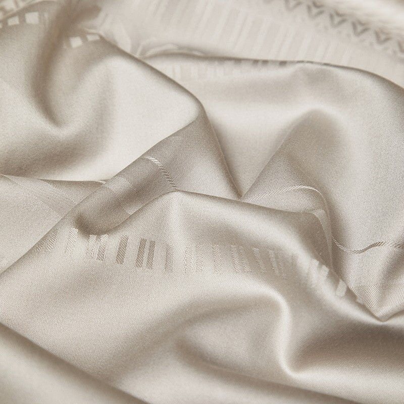 Estelle Duvet Cover Set – 1000 TC Egyptian Cotton in Warm Beige with Elegant Texture