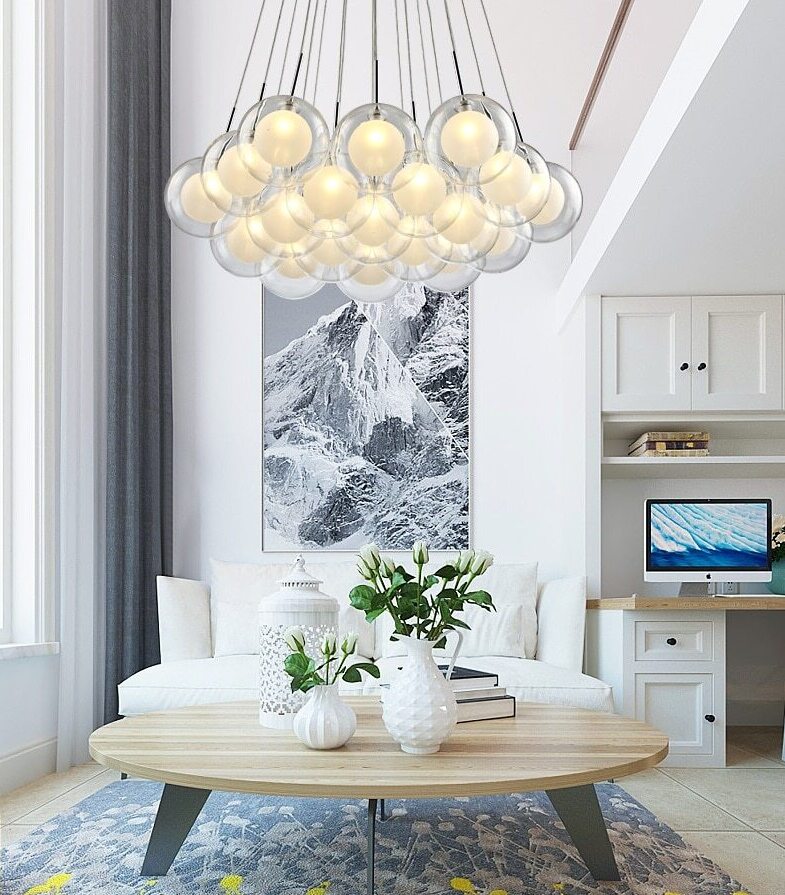 Cluster LED Chandelier – Modern Nordic Hanging Light for Kitchen & Dining