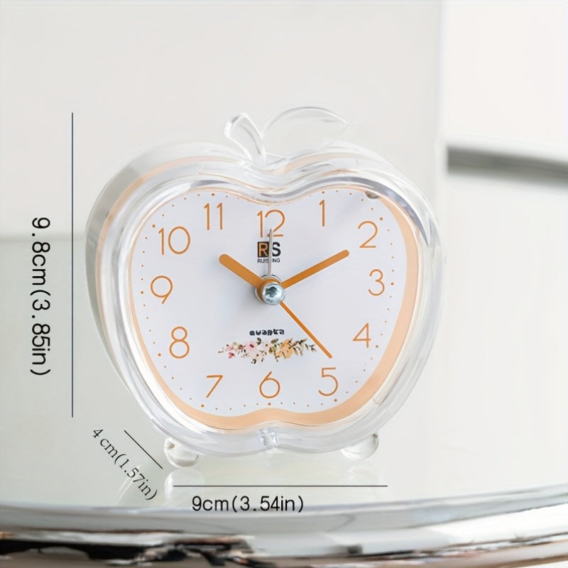 Luminous Orchard - Apple-Shaped Alarm Clock with Night Light