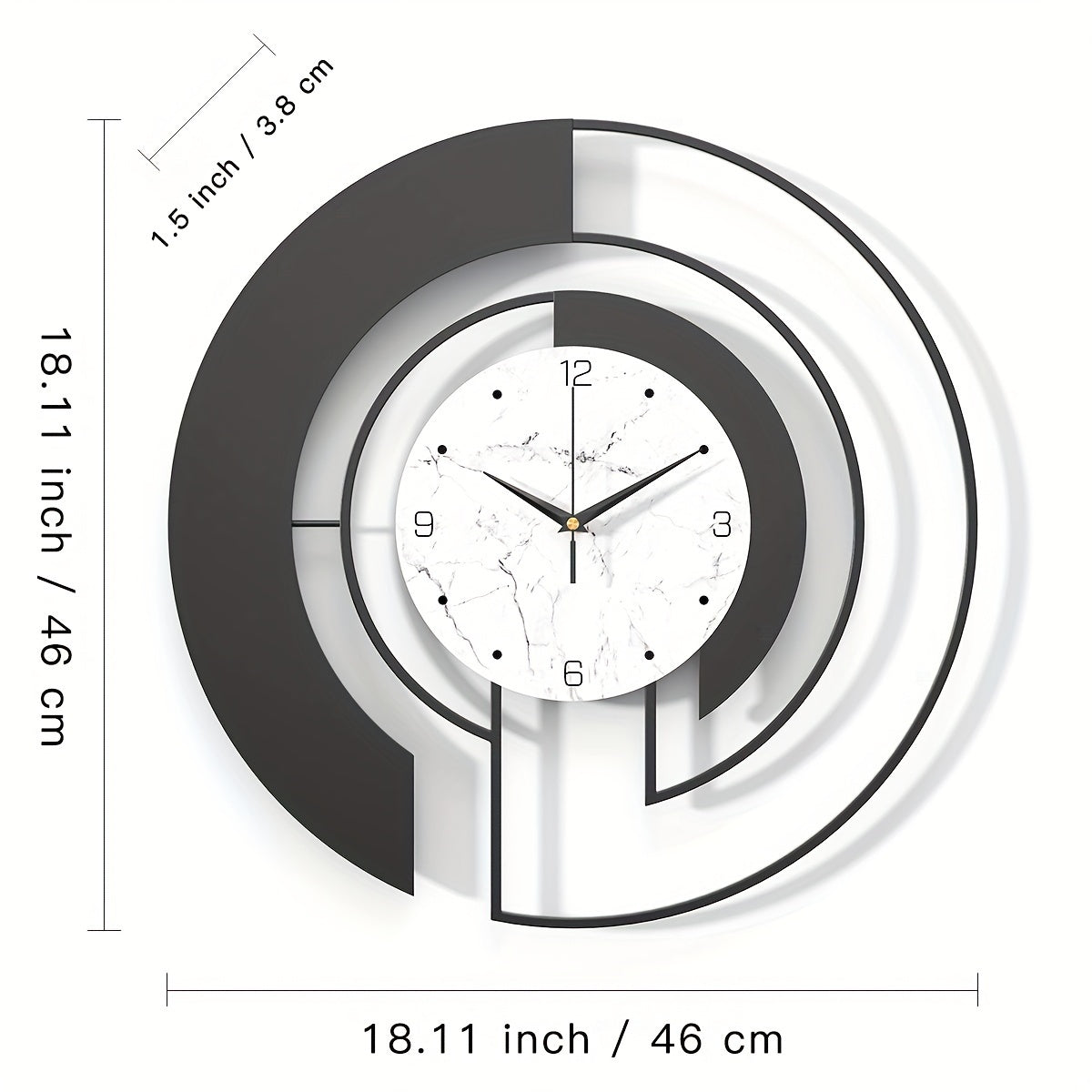Timeless Geometry Black Metal Wall Clock