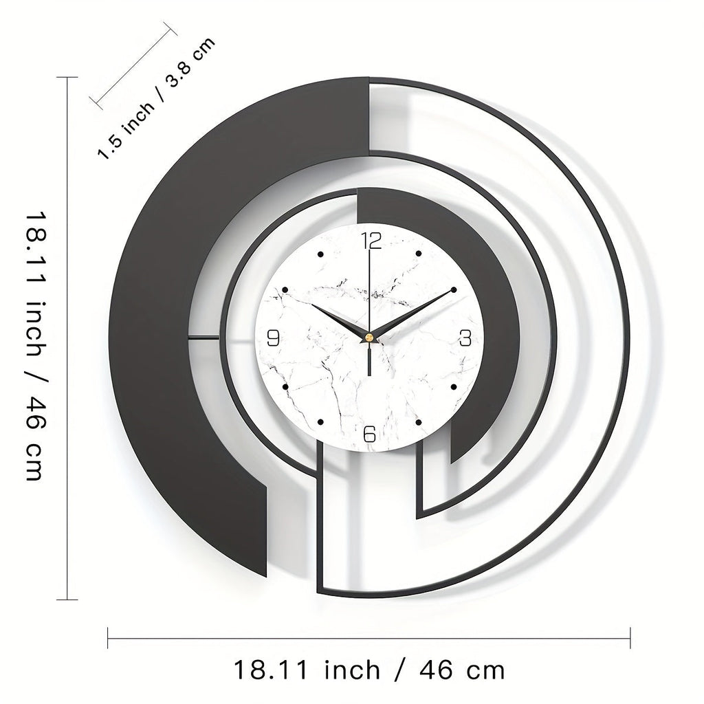 Timeless Geometry Black Metal Wall Clock
