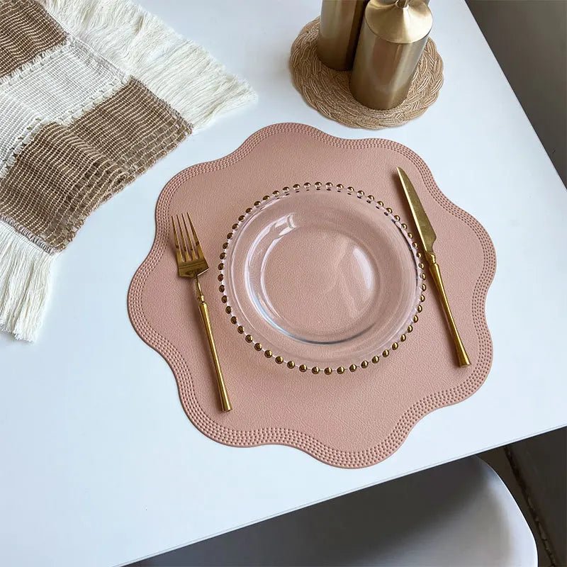 Faux Leather Flower Shaped Table Mats for Stylish Dining