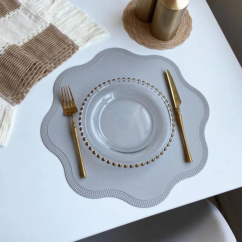 Faux Leather Flower Shaped Table Mats for Stylish Dining