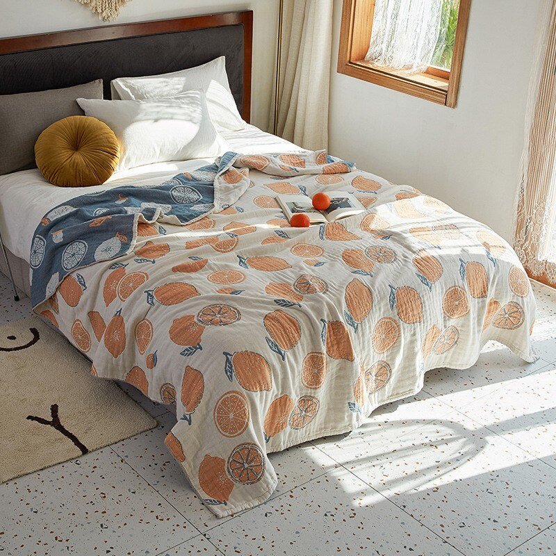 Floral Muslin Bed Cover for Cozy Comfort and Style