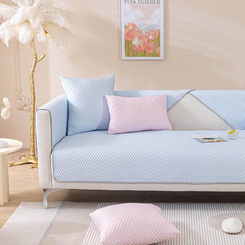 Multifunctional Cooling Waterproof Furniture Protector Sectional Couch Cover with Ice Silk Fabric