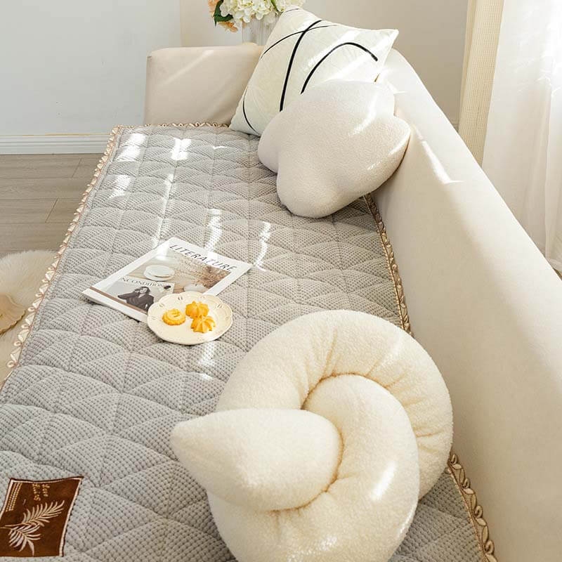 Bread Shape Chenille Non-slip Couch Cover for Sofa