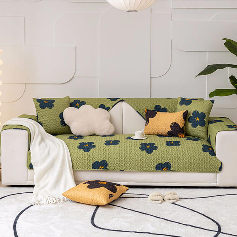 Caramel Macchiato Cotton Non-slip Couch Cover for Protection