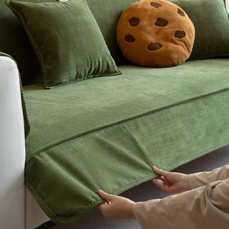Chic Corduroy Sofa Protector Anti-slip Couch Cover 70x70 cm