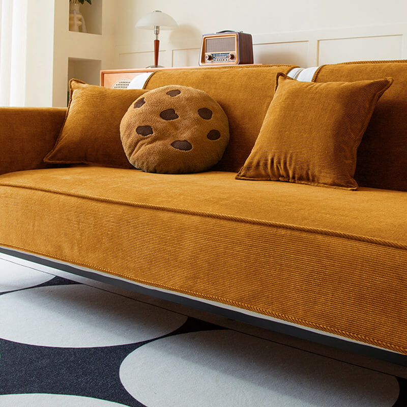 Chic Corduroy Sofa Protector Anti-slip Couch Cover 70x70 cm