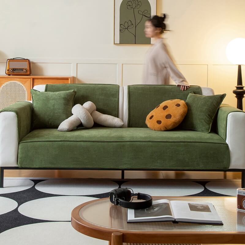 Chic Corduroy Sofa Protector Anti-slip Couch Cover 70x70 cm