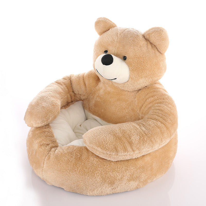 Cozy Bear Cat Sofa Soft Cuddly Adorable Kerseymer Fabric