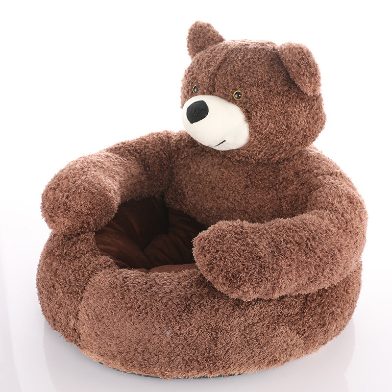 Cozy Bear Cat Sofa Soft Cuddly Adorable Kerseymer Fabric