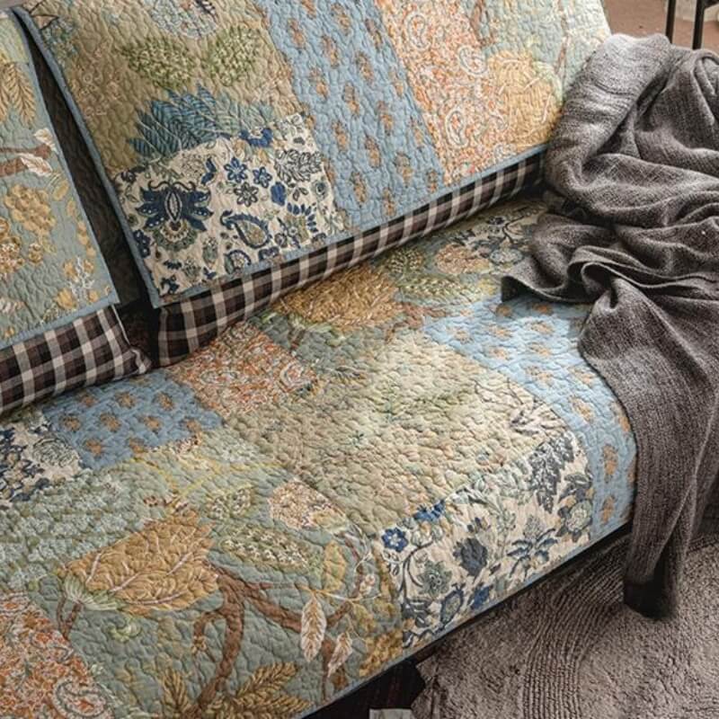 European Floral Cotton Couch Cover Sofa Protective Non-slip