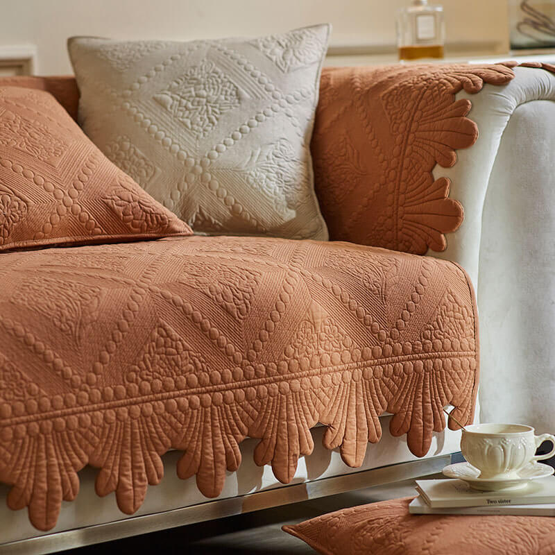 Fashion Leaf Trim Cotton Washable Couch Cover 70x70 cm