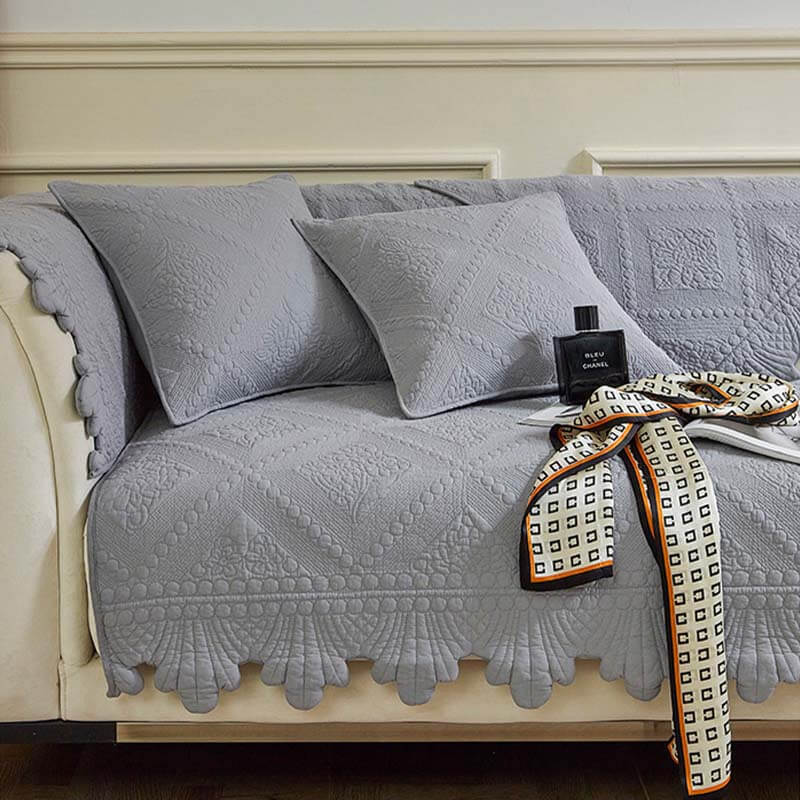 Fashion Leaf Trim Cotton Washable Couch Cover 70x70 cm