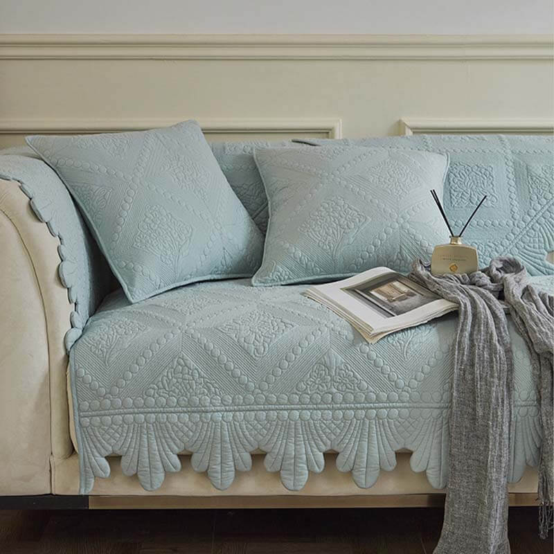 Fashion Leaf Trim Cotton Washable Couch Cover 70x70 cm