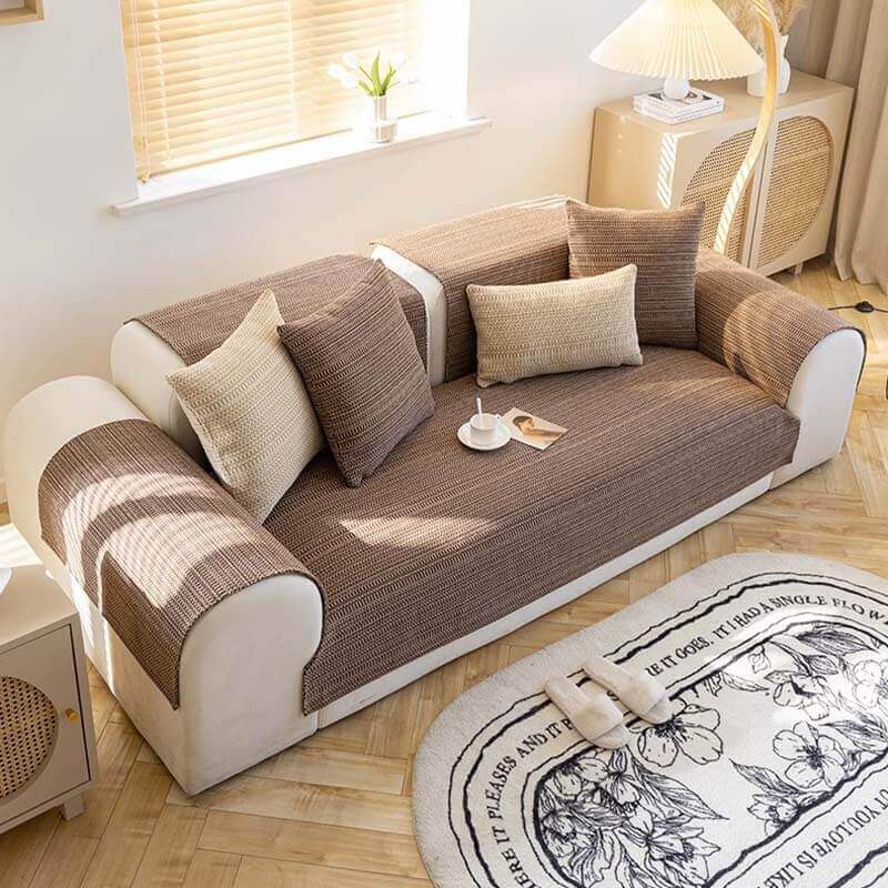 Nature Linen Handwoven Anti-scratch Couch Cover 70x70 cm