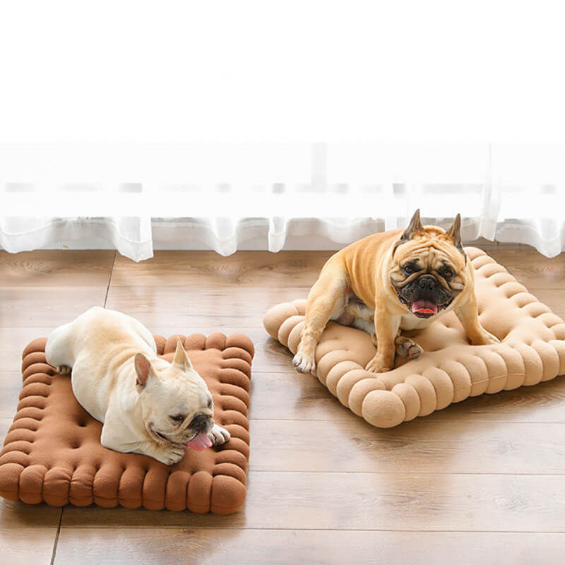 Whimsical Biscuit Dog Bed Cozy Soft Durable Quick Dry