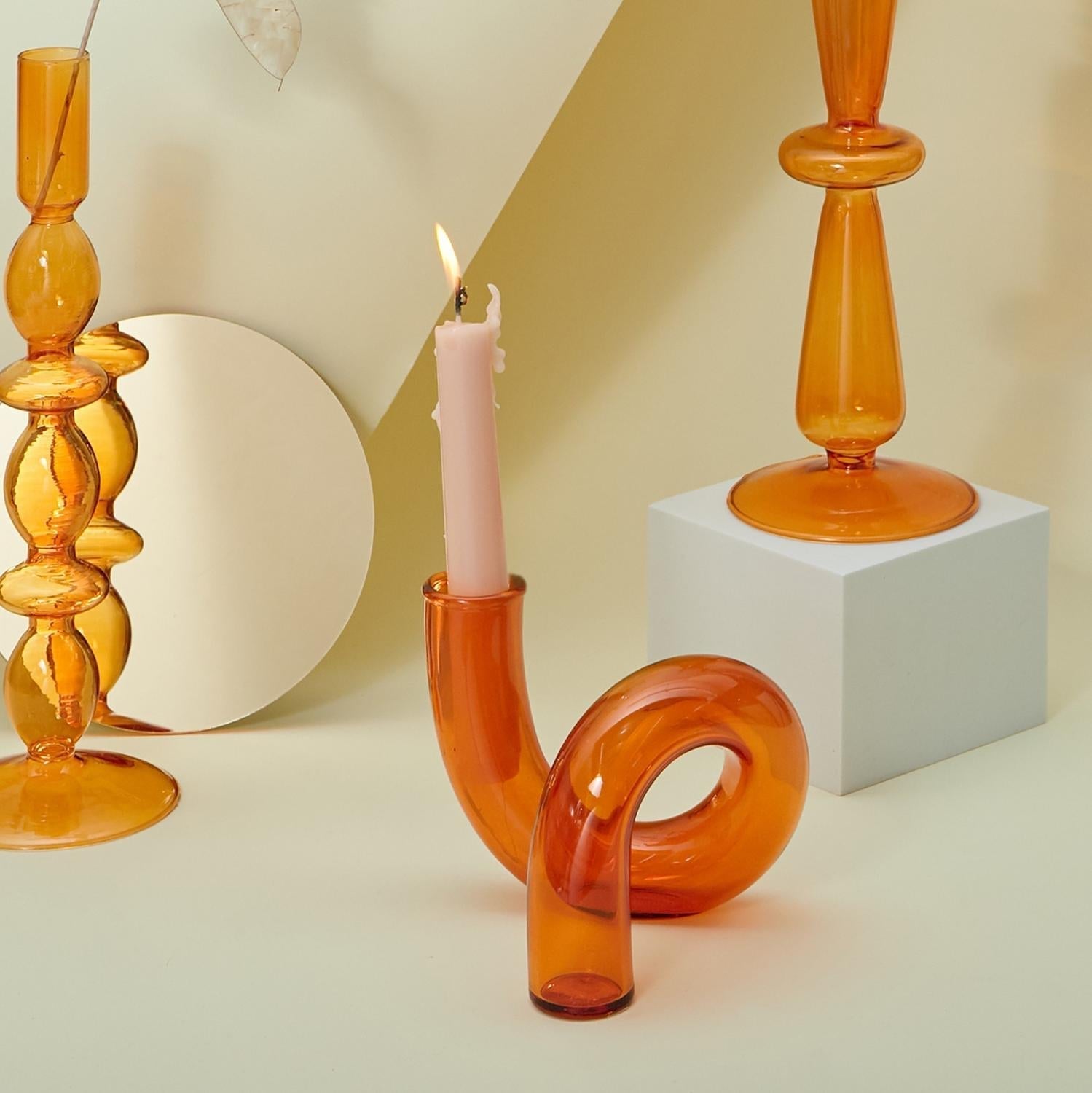 Elegant Glass Vase Candle Holders for Home Decor Centerpiece