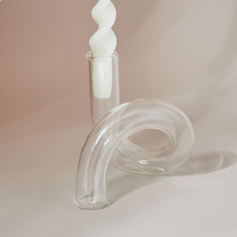 Elegant Glass Vase Candle Holders for Home Decor Centerpiece