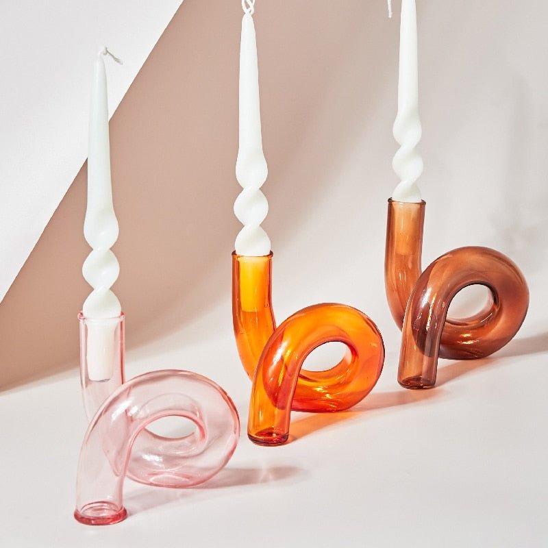Elegant Glass Vase Candle Holders for Home Decor Centerpiece