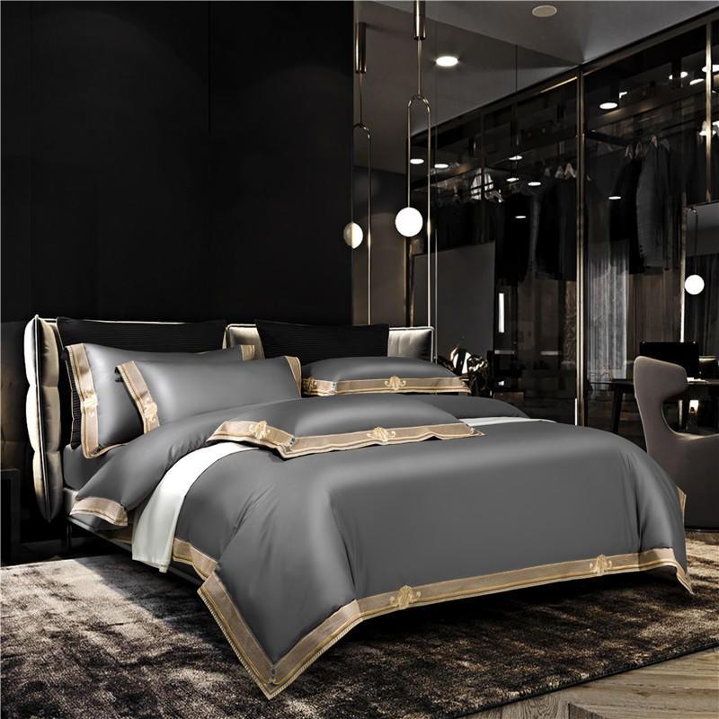 Grigio Premium Embroidered Duvet Cover Set