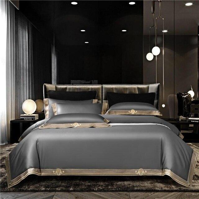 Grigio Premium Embroidered Duvet Cover Set