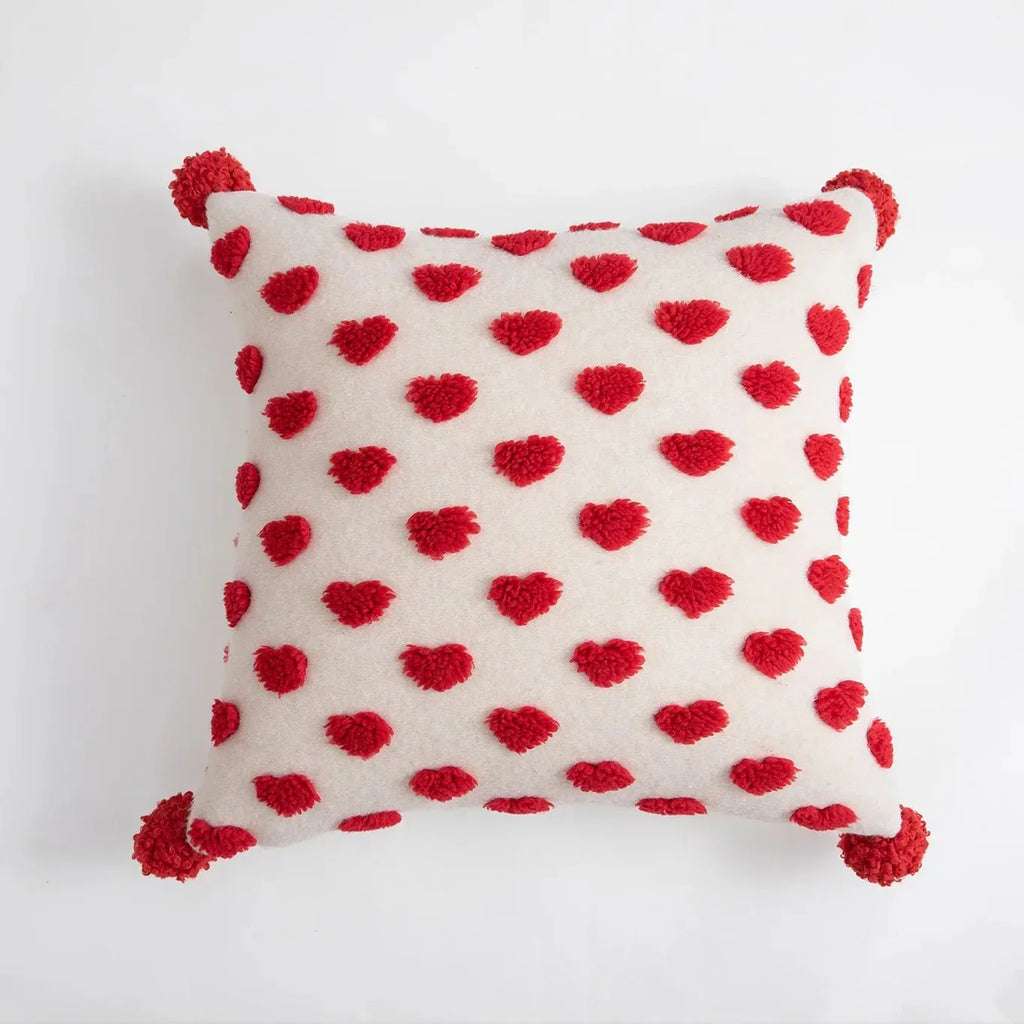 Heart Design Valentine's Cushion in Plush Terry Cloth