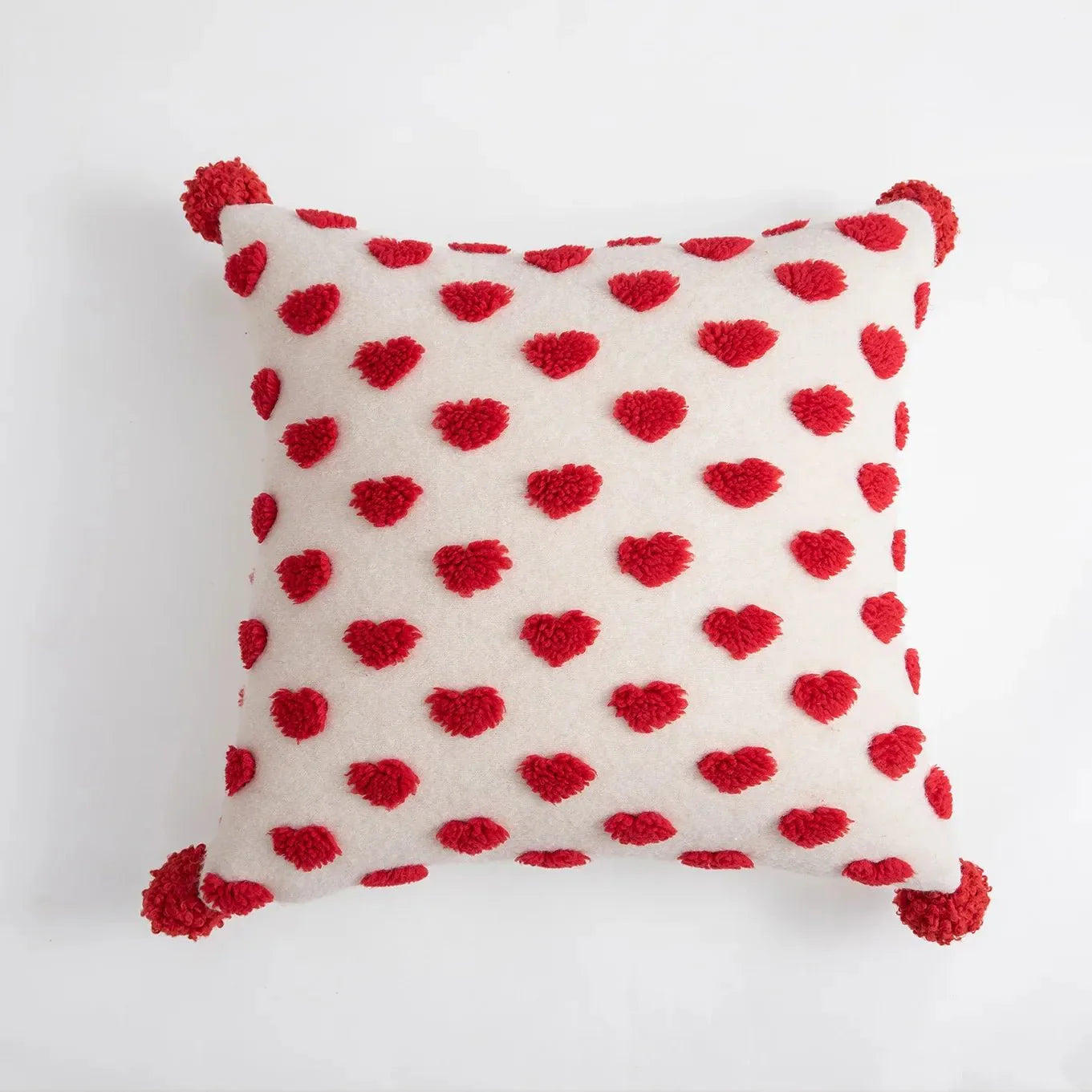 Heart Design Valentine's Cushion in Plush Terry Cloth
