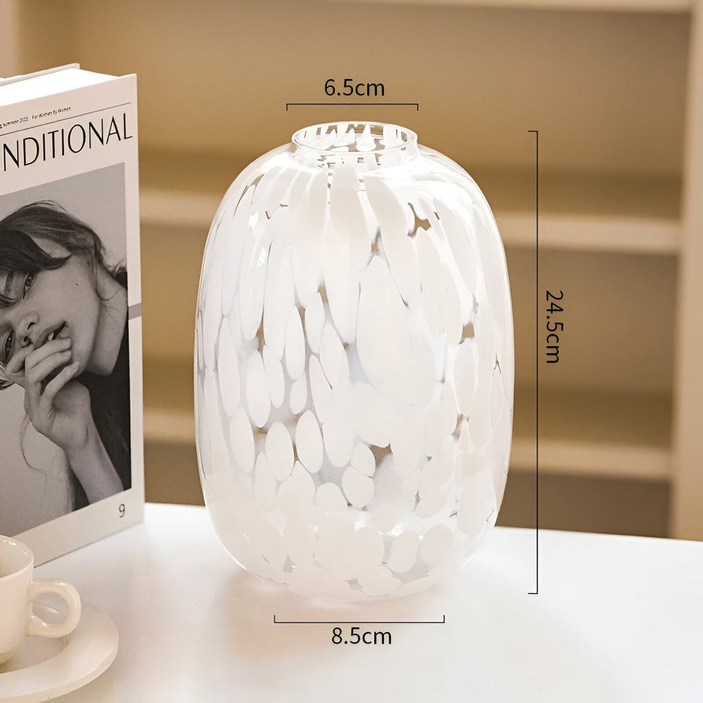 High Sense Marble Effect Glass Vase for Elegant Decor
