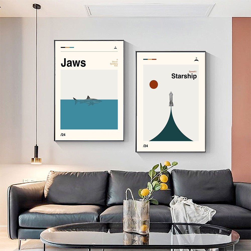 Iconic Films Retro Wall Art Canvas Posters - Unframed Decor