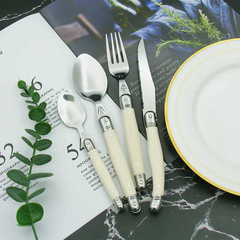 IvoryElegance – Luxury Laguiole Cutlery Set in Stainless Steel