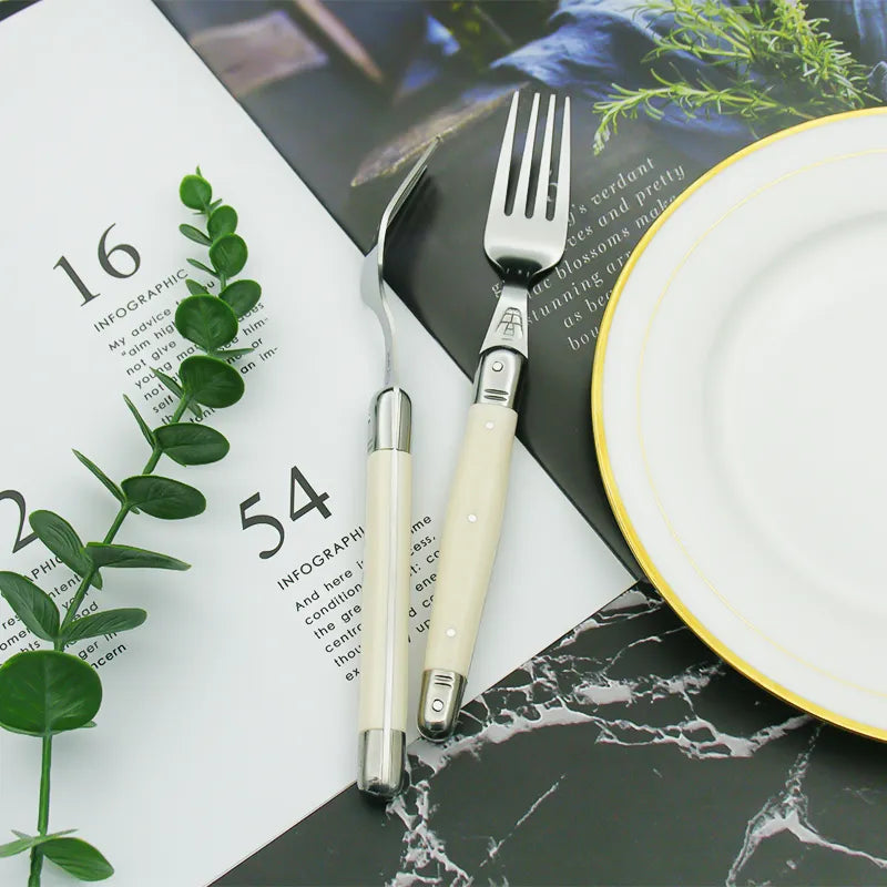 IvoryElegance – Luxury Laguiole Cutlery Set in Stainless Steel