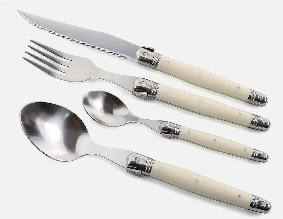 IvoryElegance – Luxury Laguiole Cutlery Set in Stainless Steel