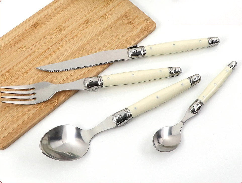 IvoryElegance – Luxury Laguiole Cutlery Set in Stainless Steel