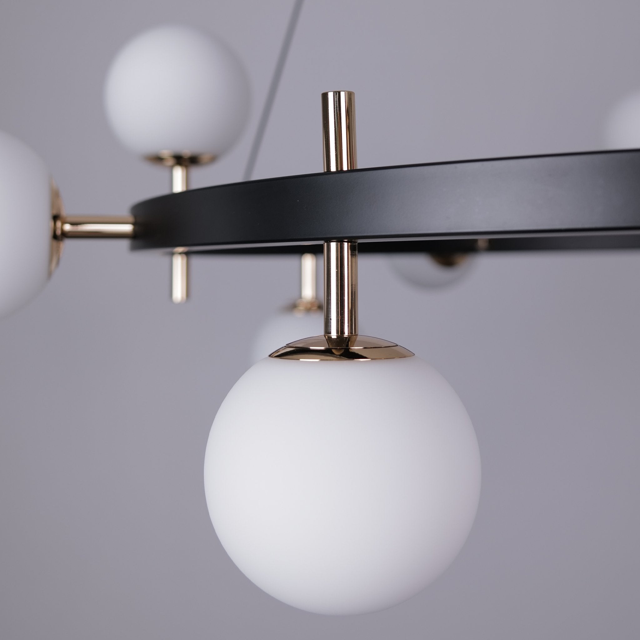 Kingsman Chandelier – Luxury Glass Globe Ceiling Light in Gold & Brown