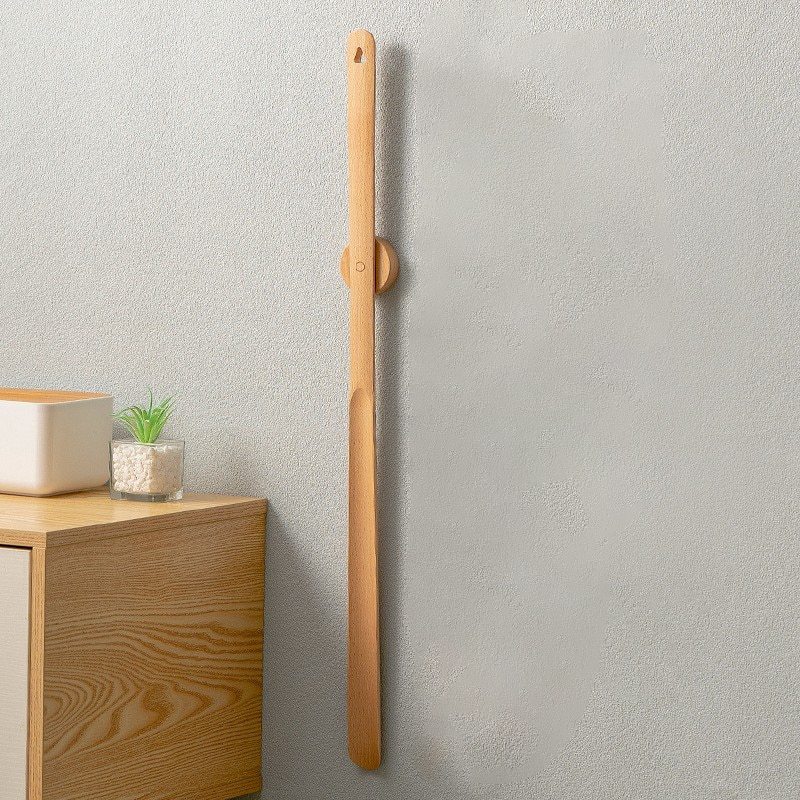 Wooden Long Handle Magnetic Shoehorn for Easy Shoe Access