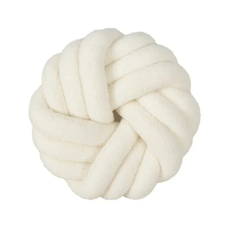 Lamb's Wool Knotted Throw Cushion - Cozy Hand Woven Design